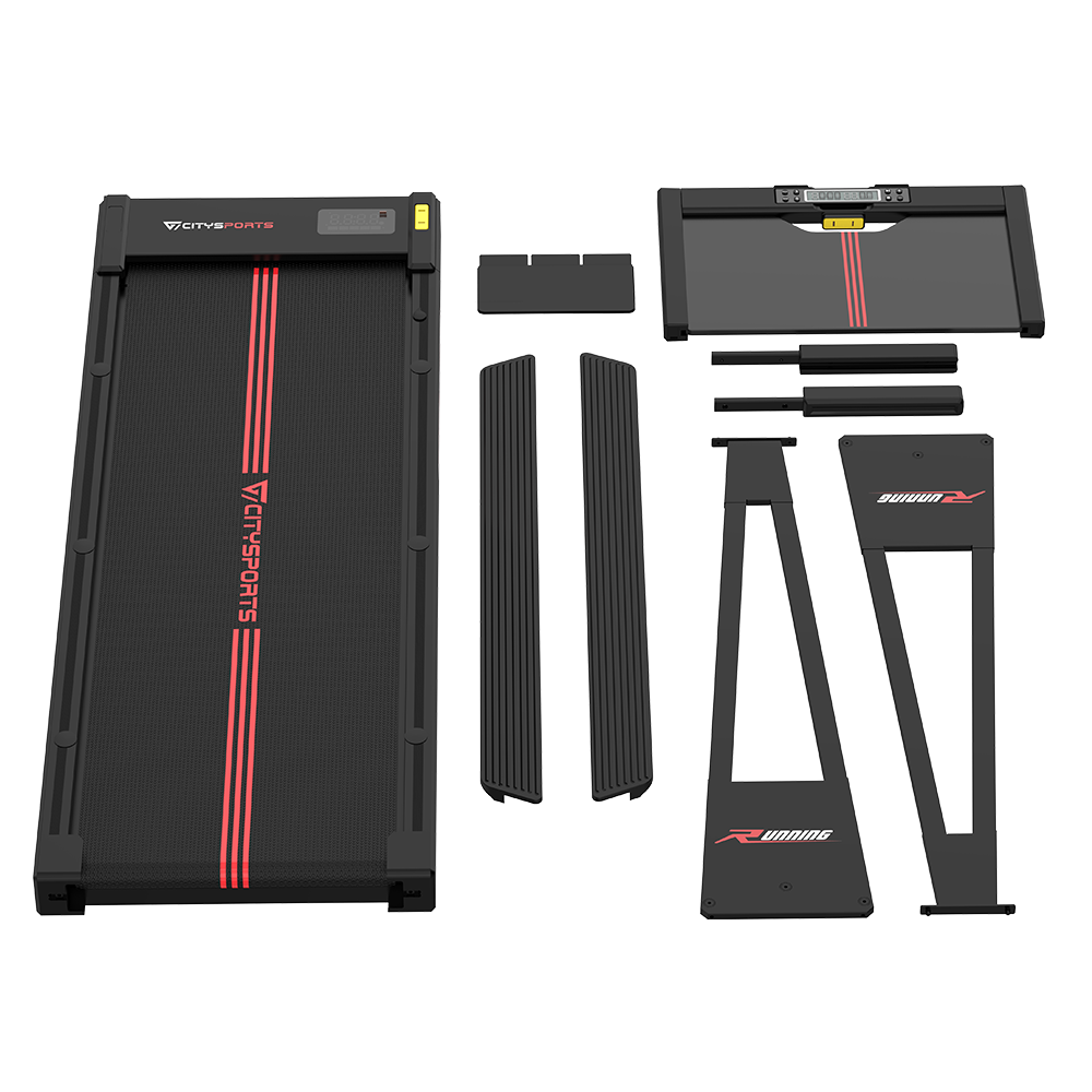CITYSPORTS HG6 — Treadmill 1400W, 1–12 km/h, incline 3 levels | Foldable, Black
