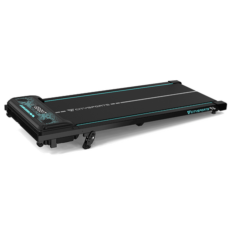 CITYSPORTS WP6 walking pad, front view with incline support raised