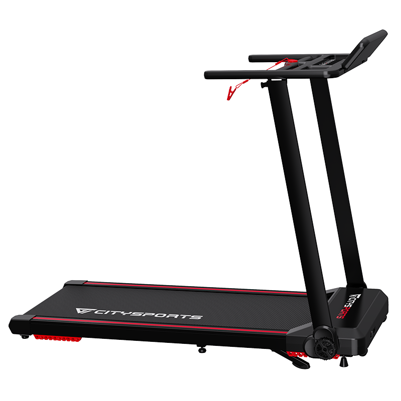 CITYSPORTS WP9 folding treadmill, rear three-quarter view
