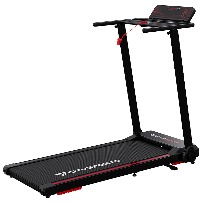 CITYSPORTS WP9 folding treadmill, full side three-quarter view
